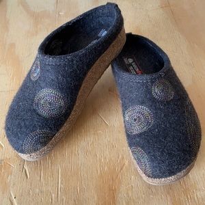 Haflinger Gray Wool Clogs Slippers EU 37 size 7